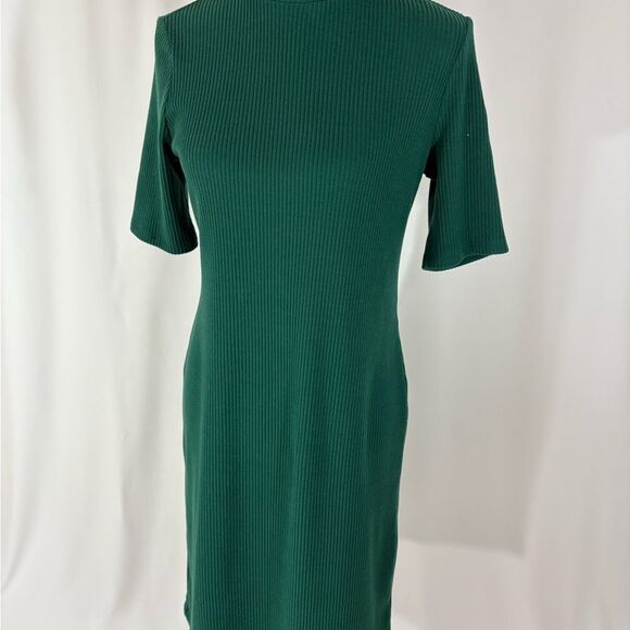 Old Navy Forest Green Ribbed Midi Dress - Picture 2 of 5